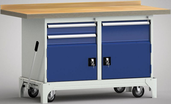 Etabli professionnel mobile KLW - 1500 x 700 x 866 mm L x l x H, WS782N-1500M40-E0013