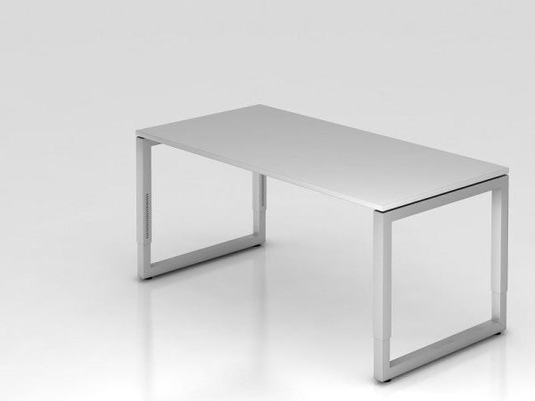 Bureau Hammerbacher O-foot carré 160x80cm gris, forme rectangulaire avec plateau flottant, VRS16/5/S