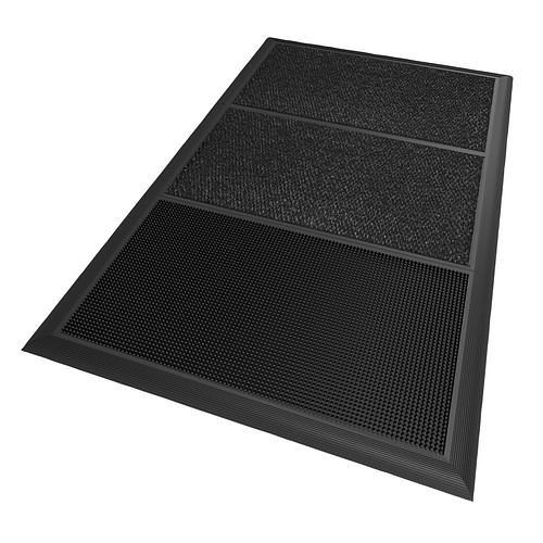 Tapis de désinfection DENIOS SM, caoutchouc naturel, noir/gris, 3 inserts, 914 x 1525 mm, 276-689