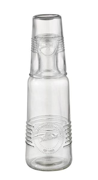 Carafe en verre APS -OLD FASHIONED-, Ø 9,5 cm, hauteur : 31 cm, verre, set de 2 pièces, Ø 9,5 cm, hauteur : 27 cm, 1 litre, Ø 8 cm, hauteur : 12 cm, 0, 3 litres, 10690