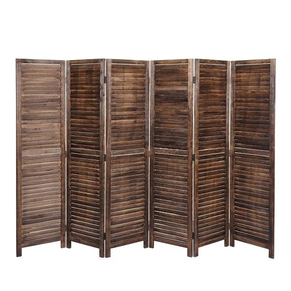 Mendler Paravent HWC-C30, écran de confidentialité pour cloison de séparation, look shabby vintage, 170x243cm, marron, 62642