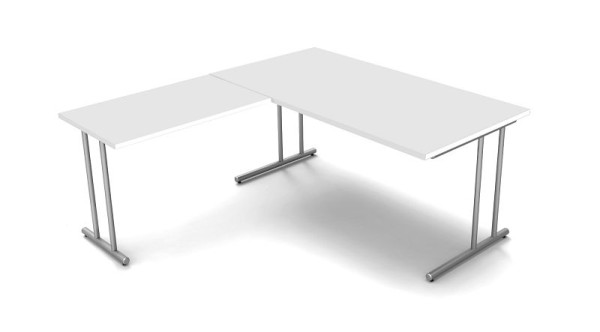 Poste de travail d'angle Kerkmann, Start Up, L 1600 mm x P 1800 mm x H 750 mm, couleur : blanc, 11436510