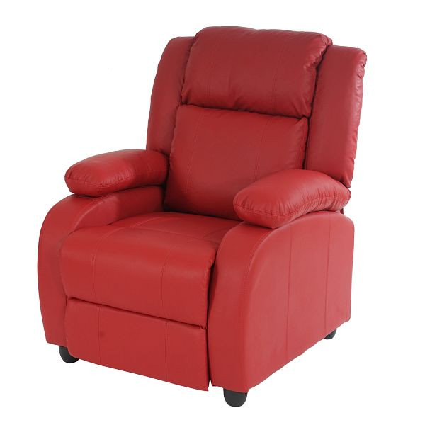 Mendler TV fauteuil inclinable fauteuil inclinable Lincoln, simili cuir, rouge, 31579