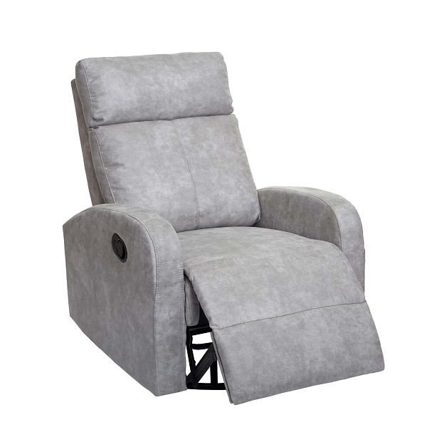 Mendler HWC-A54 Chaise TV Premium, chaise de relaxation, chaise à bascule, fonction bascule, rotative, tissu/textile gris clair, 82860+82861
