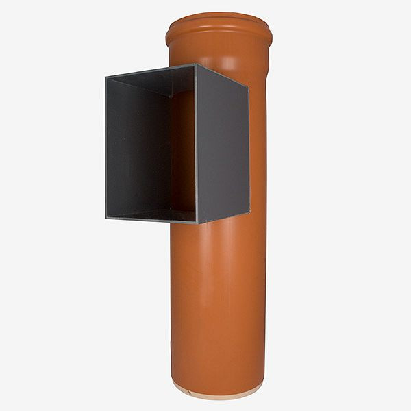 HKW Tube de goulotte de porte en PVC, rectangulaire, Ø 250 mm, profondeur 245 mm, 9112-25