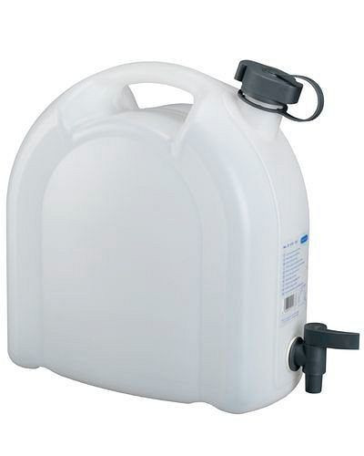 Bidon en plastique DENIOS, transparent, avec robinet de vidange, 10 litres, 243-707