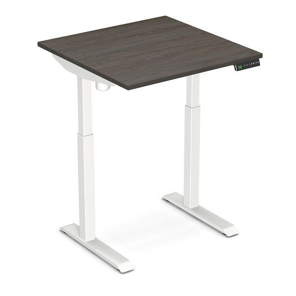 Bureau assis-debout Worktrainer StudyDesk (blanc / chêne brun 80 x 80 cm), StD-s-white-bo