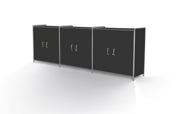 Buffet Kerkmann large avec paire de portes avant 2 OH, Artline, L 2360 x P 380 x H 780 mm, anthracite, 13791713