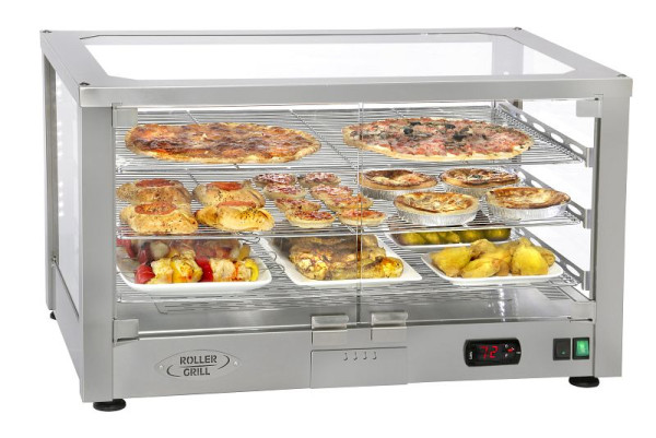 ROLLER GRILL Vitrine chauffante panoramique à convection 1,2kW, WD780S