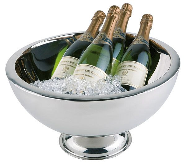 Refroidisseur à champagne APS, Ø 44 cm, hauteur : 24 cm, 10,5 litres, acier inoxydable, poli, double paroi, fond Ø : 25 cm, 36044