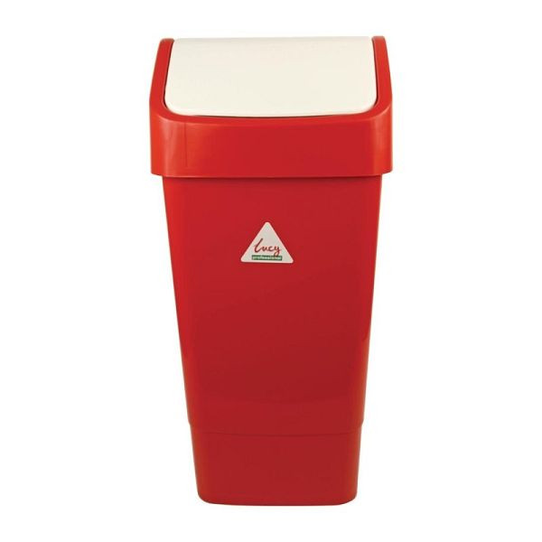 Poubelle SYR avec couvercle basculant rouge 50L, CC079
