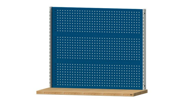 Structure de base des établis ANKE structure du système, 1480 x 107 x 1200 mm, RAL 7035/5010, 3 x hauteur de paroi perforée 400 mm, 340.351