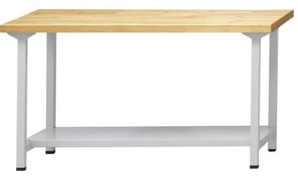 Table de travail ANKE; 1500 x 700 mm; RAL 7035; Tablette en tôle d'acier de 500 mm de profondeur
