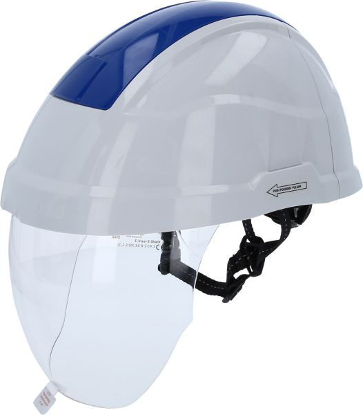 Casque de sécurité de travail KS Tools avec protection du visage, bleu, 117.0135