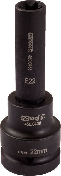 KS Tools Douille à chocs 1" E-Torx, longue, E20, 450.0482