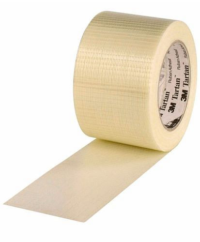 Ruban filament 3M de qualité premium avec renfort en fibre de verre, 75 mm de large x 50 m, épaisseur 125µ, pack : 12 rouleaux, 299497