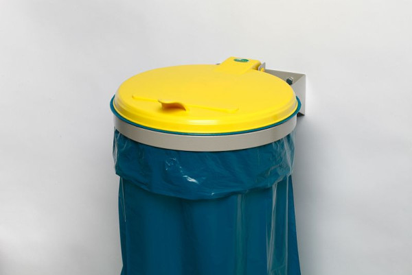 Collecteur de déchets VAR WSK, élément mural, couvercle en plastique jaune, gris clair, 1690
