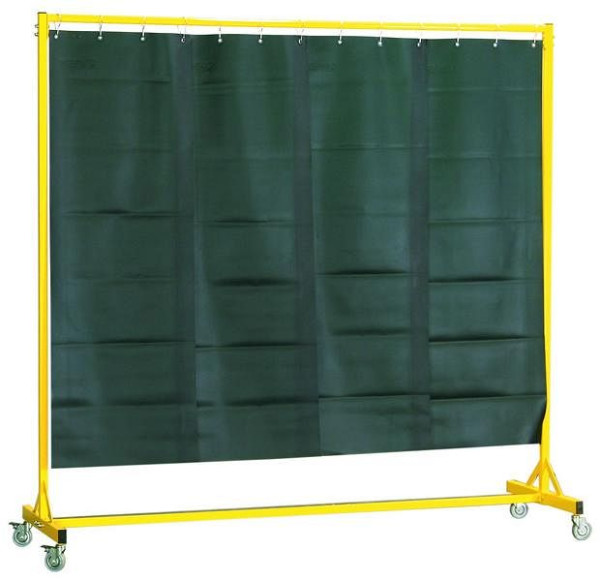 Cloison à souder KLW, mobile, 2000 x 2000 x 600 mm, avec rideau à lanières PVC divisée, 03 / STW-2020-1
