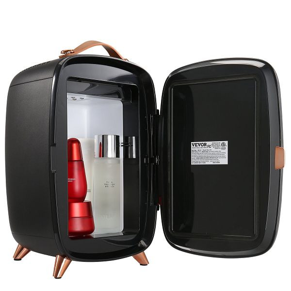 VEVOR Réfrigérateur de beauté portable miroir 6 L avec éclairage LED, mini réfrigérateur noir 9 V DC pour maquillage, MNBXHSZJMBB6LMOFZV2