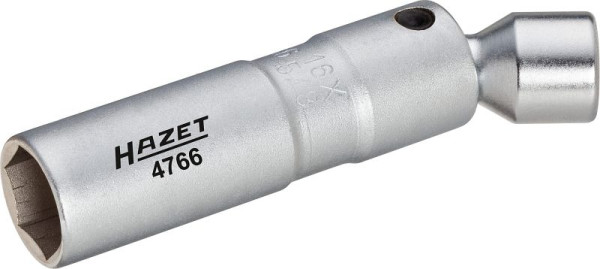 Clé à bougie Hazet, carré creux 10 mm (3/8 pouce), profil hexagonal extérieur, 16 mm, 5/8 ", longueur totale : 97 mm, 4766