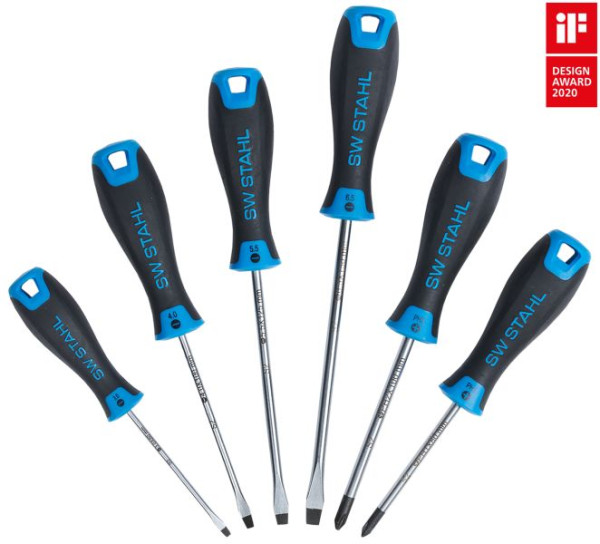 Jeu de tournevis en acier SW, à fente 3-6,5 mm + Phillips PH1/2, 6 pièces, 32810L
