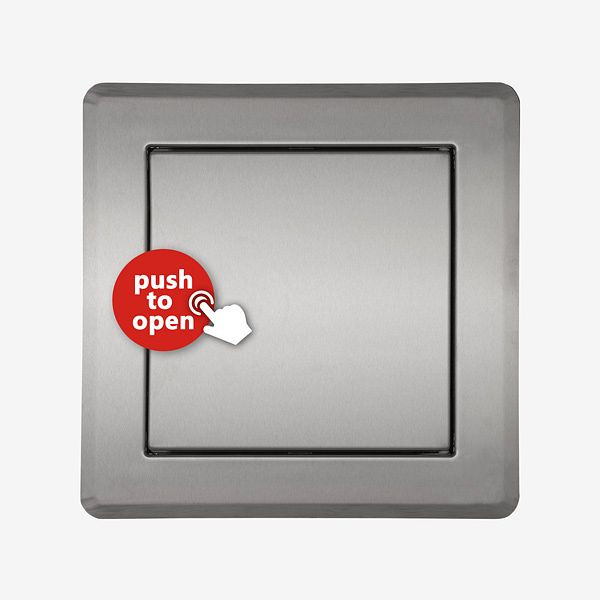 Porte d'entrée HKW QUATTRO PUSH, acier inoxydable, 9004