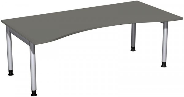 geramöbel Bureau ergonomique, réglable en hauteur, 2000x1000x680-820, graphite/argent, N-657338-GS