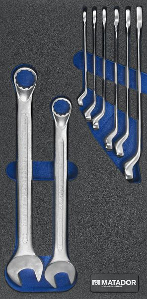 Insert à outils Bedrunka+Hirth, jeu de clés 185, 8 pièces, dimensions en mm (LxPxH) : 400 x 200 x 25, 08.89.202