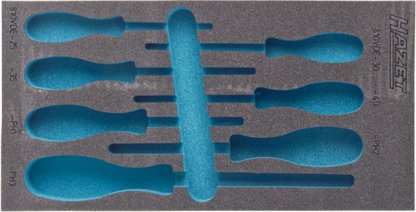 Insert en mousse souple Hazet à 2 composants, pour 163-229/7, dimensions / longueur : 342 mm x 172 mm, 163-229L