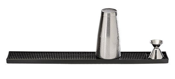 Tapis de bar APS, 60 x 8 cm, hauteur : 1,7 cm, plastique MS, noir, avec évidement, 93168