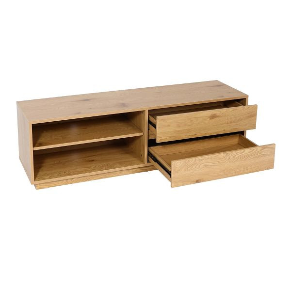 Mendler Meuble TV HWC-J78, table TV, lowboard, commode, tiroir, MDF 42x140x40cm, aspect chêne, 83120