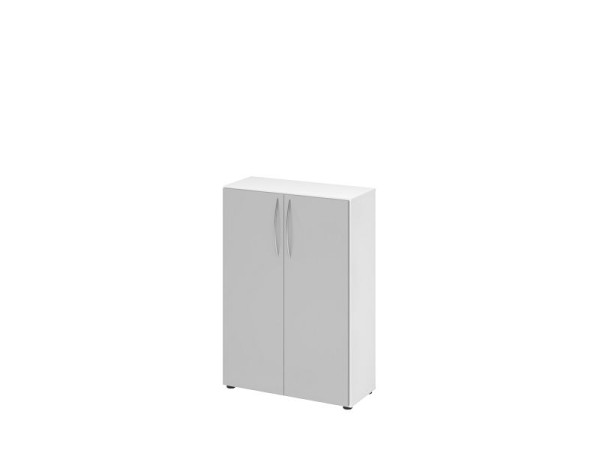 Armoire Hammerbacher 4550 BM, 3 OH, couleur du corps : blanc / couleur de la façade : gris, 80 x 34,6 x 114,4 cm (LxPxH), poignée courbée BM, V4550/W/5/BM
