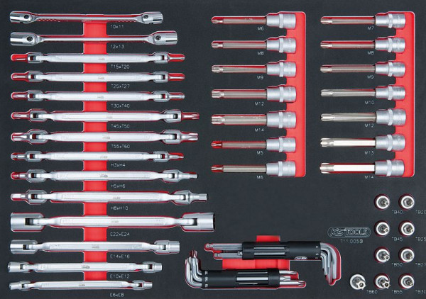 Jeu de clés KS Tools SCS, 53 pièces dans un insert système 1/1, 711.0053