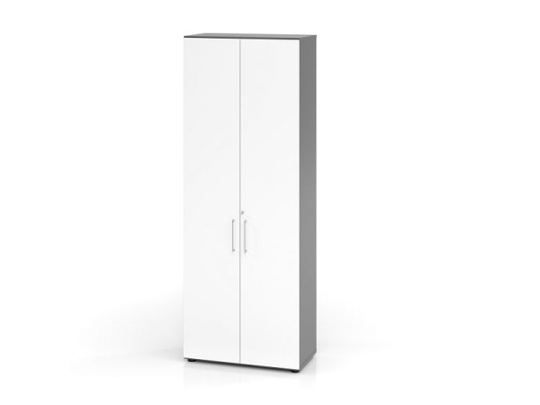 Armoire combinée Hammerbacher 968T6, 6 OH, corps : graphite / façade : blanc, 80 x 42 x 215,4 cm (LxPxH), V968T6/G/W/BS