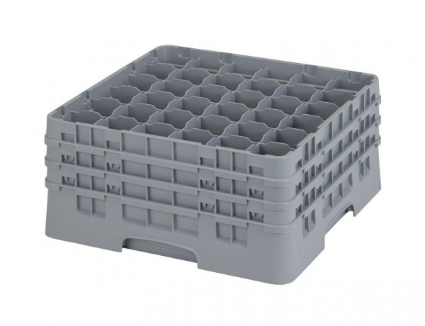 Panier de lavage Cambro 36 compartiments Camrack®, 19,6 cm, gris clair, SU: 3 pièces, 36S738151