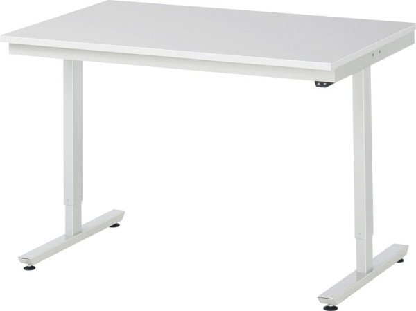 Table de travail RAU série adlatus 150 (réglable en hauteur électriquement), plateau en mélamine EGB, 1250x720-1120x800 mm, 08-AT-125-080-ME