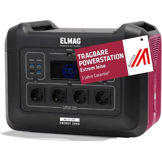Centrale électrique portable ELMAG ENERGY 2400, 2400W, batterie LiFEPO4 de 2232Wh, 52904