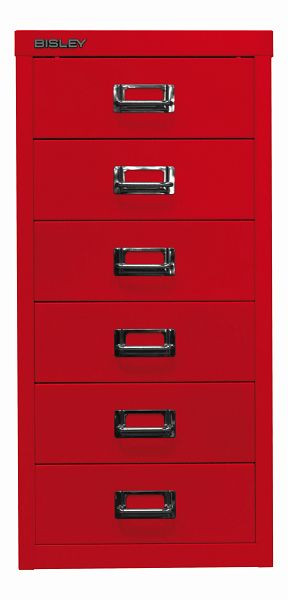 Bisley MultiDrawer™, série 29, DIN A4, 6 tiroirs, rouge cardinal, L296670