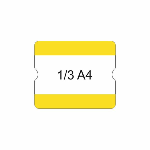 Pochette de fond Eichner 1/3 A4 ouverte, autocollante pour l'intérieur, inscription interchangeable, pour emplacements de palette, 216x180 mm, jaune, 9225-20530-040
