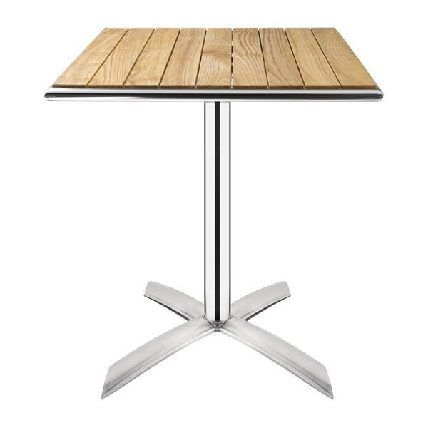 Table carrée pliable Bolero en frêne 1 pied 60cm, GK991