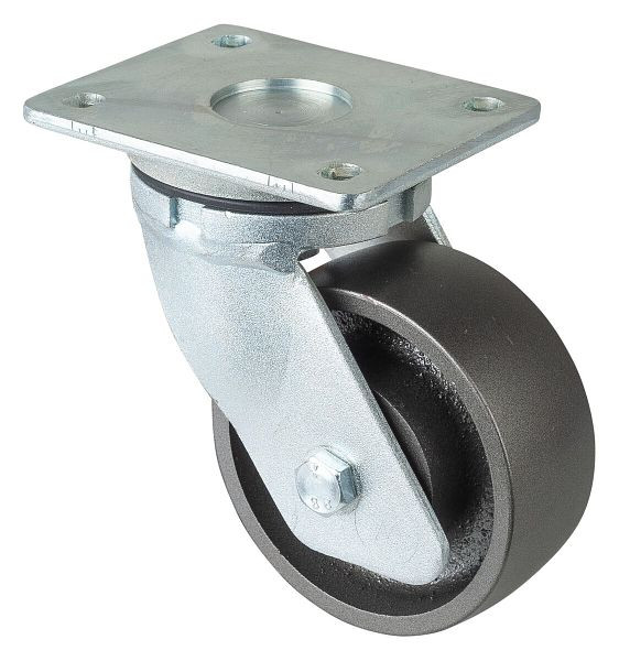 Roues BS Roulette robuste, largeur de roue 50 mm, Ø roue 125 mm, capacité de charge 550 kg, bande de roulement coulée, corps de roue coulé, roulements à billes, RR100.C81.125