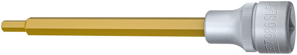 Douille tournevis Hazet, carré creux 12,5 mm, profil six pans creux, 5 mm, version extra longue avec moletage, 986SL-5