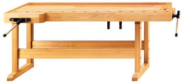 Banc de rabotage ANKE; 2220x850x900mm; Pince avant d'envergure 215 mm, pince arrière 240 mm, avec 1 paire de crochets d'établi rectangulaires, 800.021