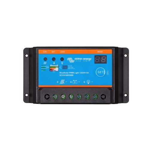 Contrôleur de charge solaire Victron Energy BlueSolar PWM-Light 12/24V-20A, 1-67-008450, SCC010020020
