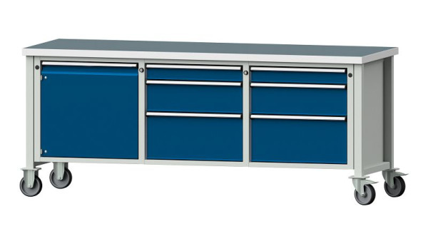 Établis ANKE Établi en caisson, modèle 125 V, 2000 x 700 x 840 mm, RAL 7035/5010, UBP 40 mm, 306.068