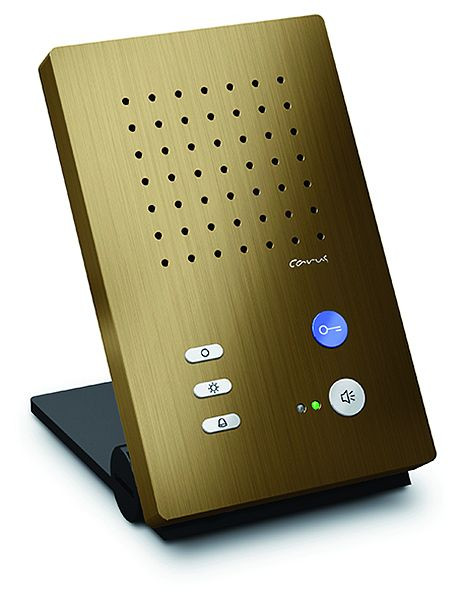 Poste intérieur audio TCS pour appels mains libres série Carus ADAPTO, appareil de table bronze, CAI1010-0151