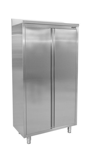 Armoire haute Saro en acier inoxydable avec 3 étagères, toit en pente, 600 mm, 700-4000