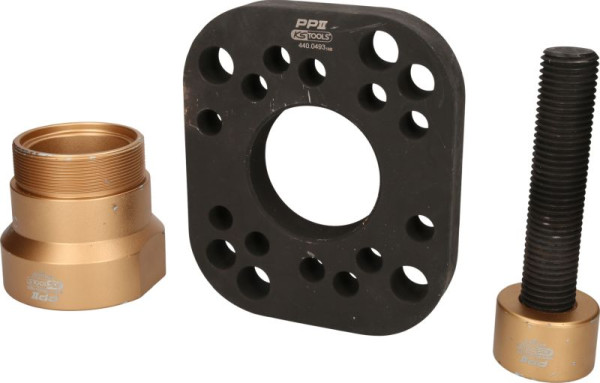 KS Tools jeu d'extracteurs pour moyeu sans anneau de boulon de roue, 3 pièces, vérin hydraulique recommandé : 32 t, 440.0490