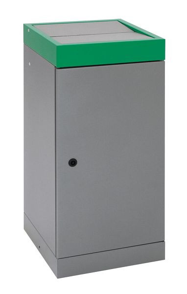 tri des déchets contondants ProTec-Plus, aluminium gris/6024, conteneur intérieur galvanisé, 70 litres, 607-070-0-2-624