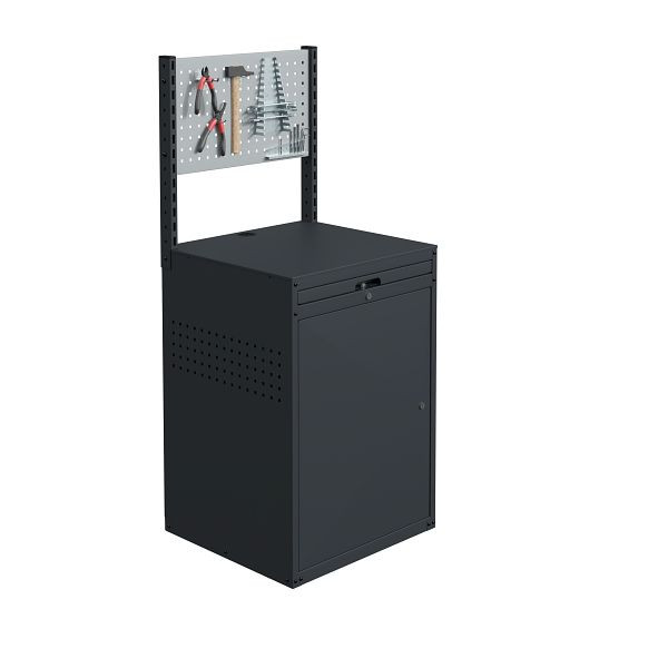 Meuble SOFAME MODULINFO L695 x P 660 x H 1005 mm avec plaque perforée, bleu ciel RAL 5015, W040010035BIGC